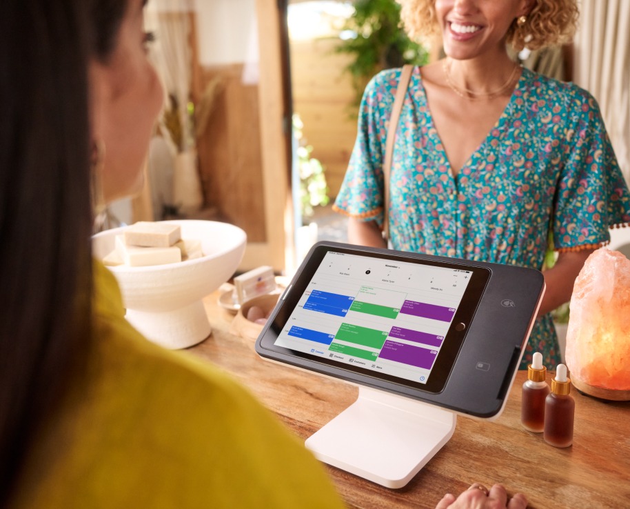Square payment hardware in a beauty business setup
